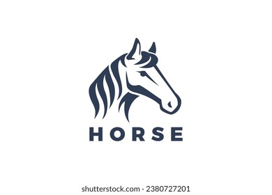 Horse Head Equestrian Logo Design vector template.