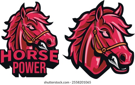 Horse Head E-Sport Logo Vector Illustration