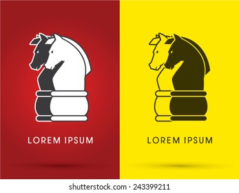Horse, Head, Face, Chess, logo, symbol, icon, graphic, vector .