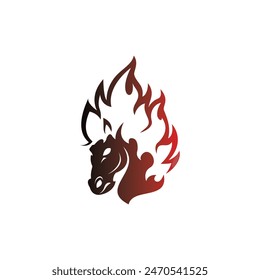 Caballo Cabeza Plantilla de diseño de Ilustración vectorial contra incendios, adecuado para su empresa