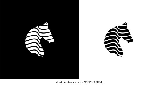 horse head flag with black and white