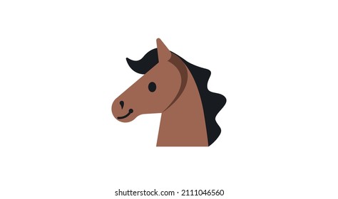 Emoji vector plano de cabeza de caballo.