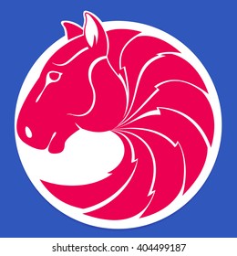 Horse head flat vector sport logo. Animal design template elements for your corporate identity or sport team branding.