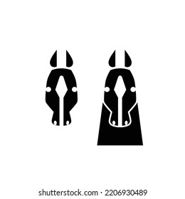 Horse head full face icon vector symbol. Horse veterinarian logo symbol.
