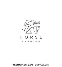 Geometrisches Logo des Pferdes, Vektorsymbol-Designvorlage