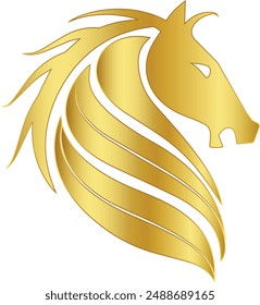 horse head gold design logo  icon gradient colorful