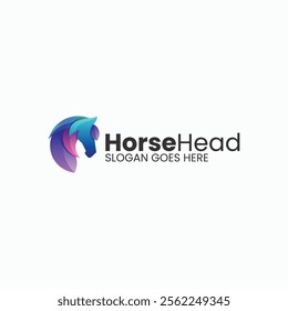 Horse Head Gradient Colorful Logo