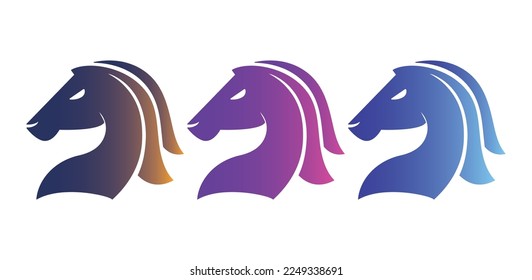 Horse head gradient logo design vector icon symbol template