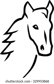 Horse head hand drawn