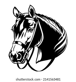 Horse head hand drawn. Printing and cutting vinyl files svg