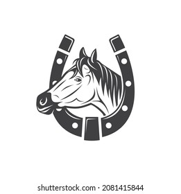 Horse Head Horseshoe Illustration Vector Art Stock Vector (Royalty Free ...