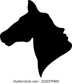 Cabeza de caballo y rostro humano en espacio negativo