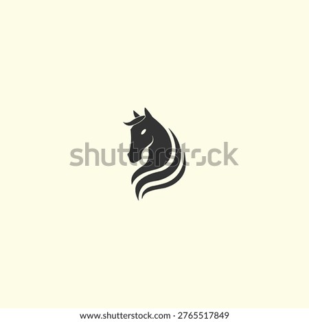 Horse head icon flat vector logo design