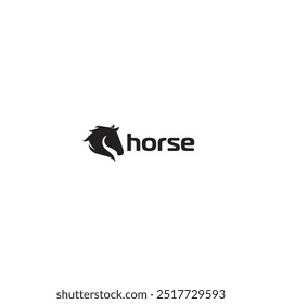 Horse head icon logo flat vector design