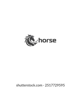 Cabeza de caballo icono logo diseño de Vector plano