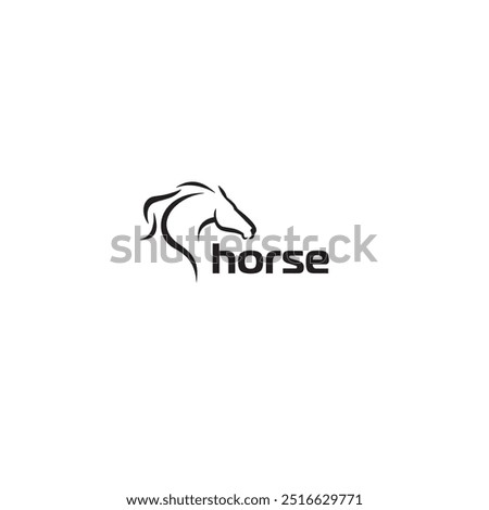 Horse head icon logo flat vector design