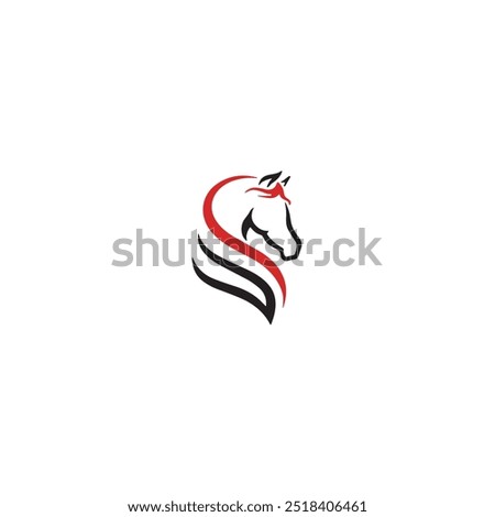 Horse head icon logo flat vector design