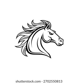 horse head icon, logo, vector