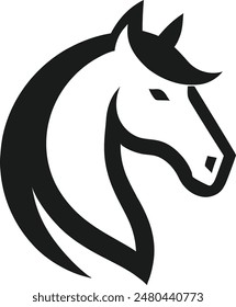 Diseño de Vector de silueta de ícono de cabeza de caballo