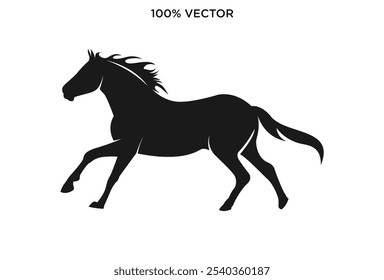 Vector de silueta de icono de cabeza de caballo