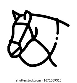 Horse Head Icon Vector. Outline Horse Head Sign. Isolated Contour Symbol Illustration