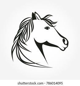 Horse head icon vector. Stylized horse portrait emblem illustration.