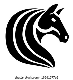 HORSE HEAD ILLUSTRATE vector b and w 