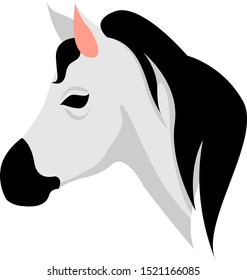 Cabeza de caballo, ilustración, vector sobre fondo blanco.