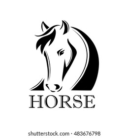 Horse Head Isolated Vector Black Logo Stock Vector (Royalty Free ...