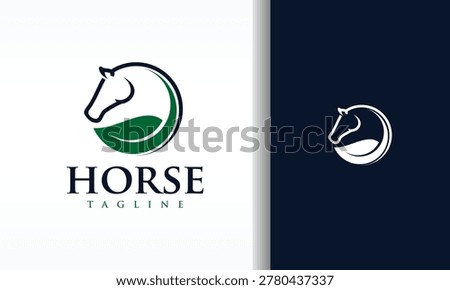 Horse Head and Leaf Logo Design
