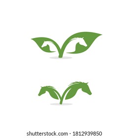 Pferdekopf mit Logo-Vektor als Wild & Natur Konzept Design. Silhouette von Pferd als Fauna Ökosystem Illustration. Tiergesundheit Marke, aufziehen Unternehmen. Auf Website, Added, Apps-Symbol anwenden