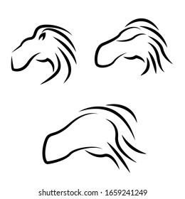 horse head line art illustration. animal mascot