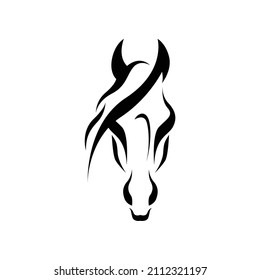 horse head line art logo vector