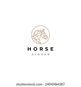 Diseño del logotipo de la línea de cabeza de caballo