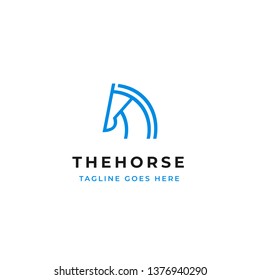 horse head line art vector logo design. simple outline icon design.