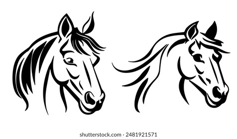 Horse Head Line Art vector