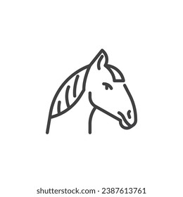 Horse Head line icon. linear style sign for mobile concept and web design. Horse outline vector icon. Farm animal symbol, logo illustration. Vector graphics