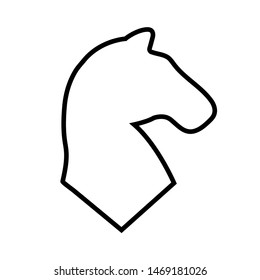 Horse head line icon, logo isolated on white background