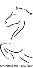Horse Head Line Illustration