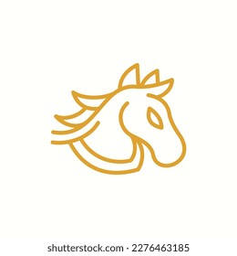 Línea de cabeza de caballo diseño creativo moderno