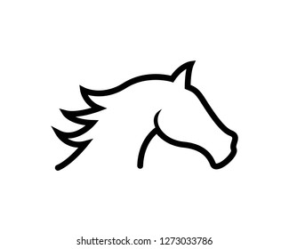 Horse head line vector illustration
