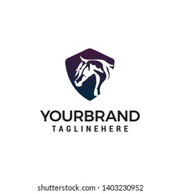 horse head logo design concept template vector