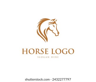 Horse head logo design concept vector illustration template.