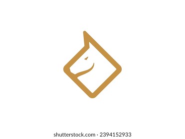horse head logo design. linear style luxury icon vector illustration.