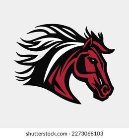 horse head logo design mascot vector