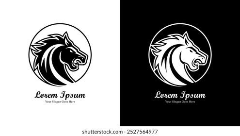 Horse head logo design in modern style