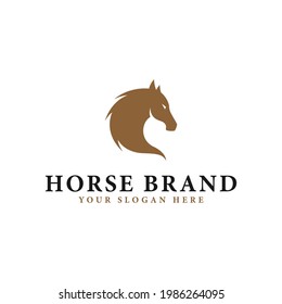 horse head  logo design suitable for logo template