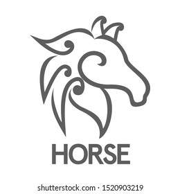 horse head logo design template