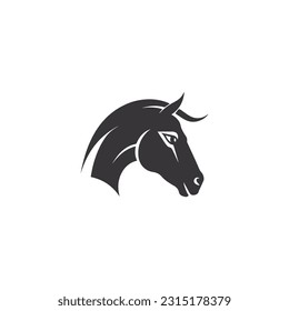 Horse head logo design template 