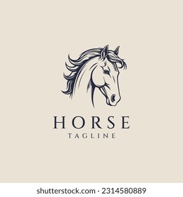 Horse head logo design vector illustration
